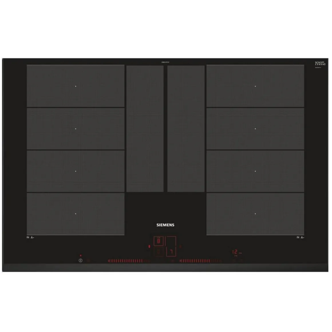 Plaque de cuisson 7400w 4 foyers induction acier inox/noir - ex851lyc1f