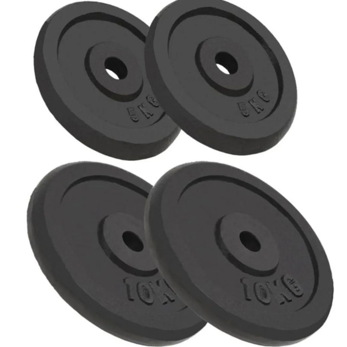 Plaque de poids 4 pcs 2 x 10 kg + 2 x 5 kg Fonte
