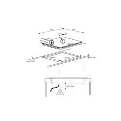 Plaque induction 3 foyers Continental Edison - 3 timers - 3 boosters - noir