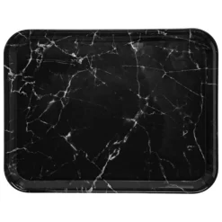 Plateau de Service Effet Marbre Mela 43cm Noir