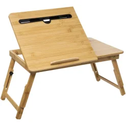Plateau en bambou avec pieds réglables en hauteur