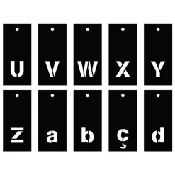 Pochoirs alphabet 70 lettres majuscules et minuscules & chiffres