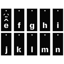 Pochoirs alphabet 70 lettres majuscules et minuscules & chiffres