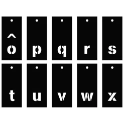 Pochoirs alphabet 70 lettres majuscules et minuscules & chiffres