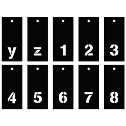 Pochoirs alphabet 70 lettres majuscules et minuscules & chiffres