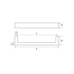 Poignée 1008 pour meuble Inox 304 - 320mm - Finition brossé