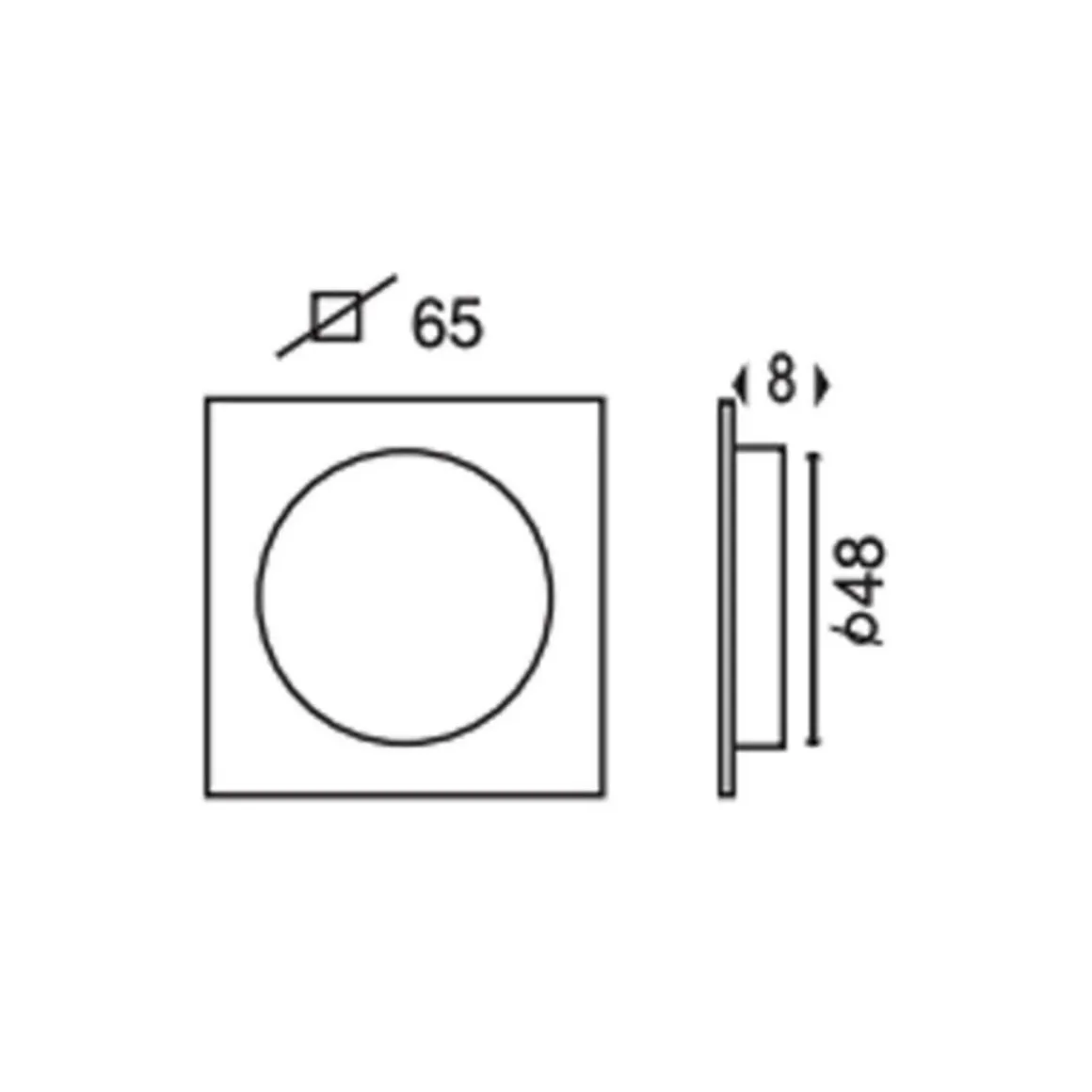 Poignée cuvette carrée à encastrer - Inox Brossé