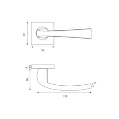 Poignée de porte Aluminium - Ambiance - Finition Chrome perle