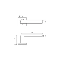 Poignée de porte Aluminium - Soho - Finition Nickelée