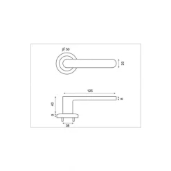 Poignées de porte modèle Metro - aluminium anodisé noir x2