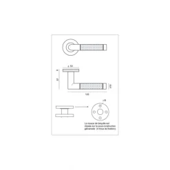 Poignées modèle Barsac avec rosaces rondes batteuses diamètre 20 - inox 304 bicolore brillant mat x2