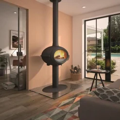Poêle à bois fonte 7kw noir - p648114