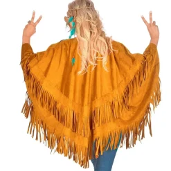 Poncho Daim - Hippie - Femme - Standard