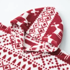 Poncho junior double face flanelle/sherpa imprimé carreaux