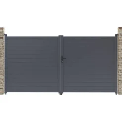 Portail aluminium Marc - 349.5 x 180.9 cm - Gris