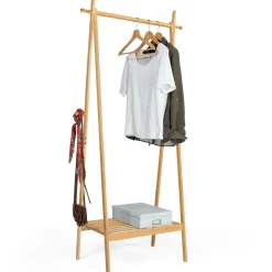 Portant pliable avec étagère en bambou MAOA