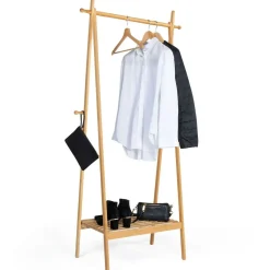 Portant pliable avec étagère en bambou MAOA