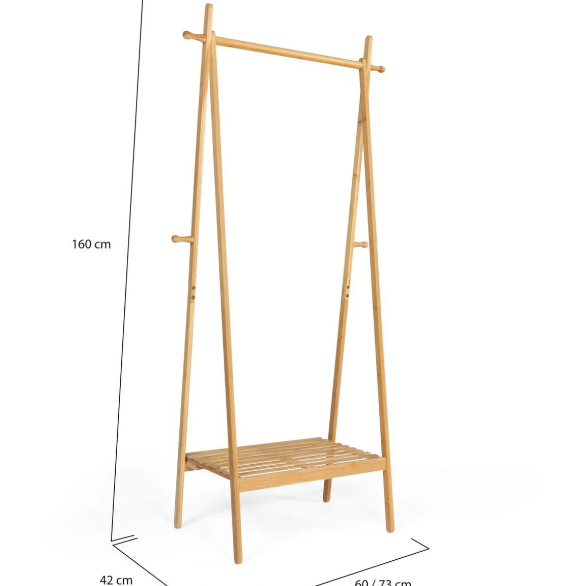 Portant pliable avec étagère en bambou MAOA