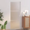 Porte interieure 83x201,5 cm Blanc Verre mat et aluminium