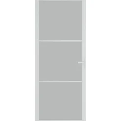 Porte interieure 83x201,5 cm Blanc Verre mat et aluminium