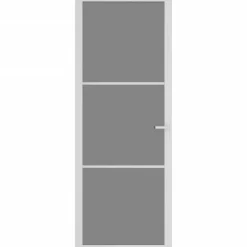 Porte interieure 76x201,5 cm Blanc Verre ESG et aluminium