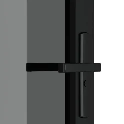 Porte interieure 93x201,5 cm Noir Verre ESG et aluminium