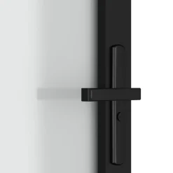Porte interieure 93x201,5 cm Noir Verre mat et aluminium