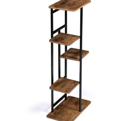 Porte plantes 4 étagères style industriell bois et métal H95 cm CHARLIZE