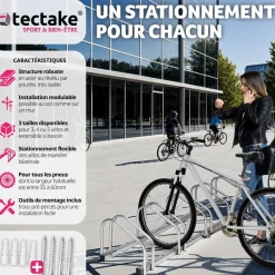 Porte Vélo, Support Vélo, Range Vélo au Sol, Mural en Acier