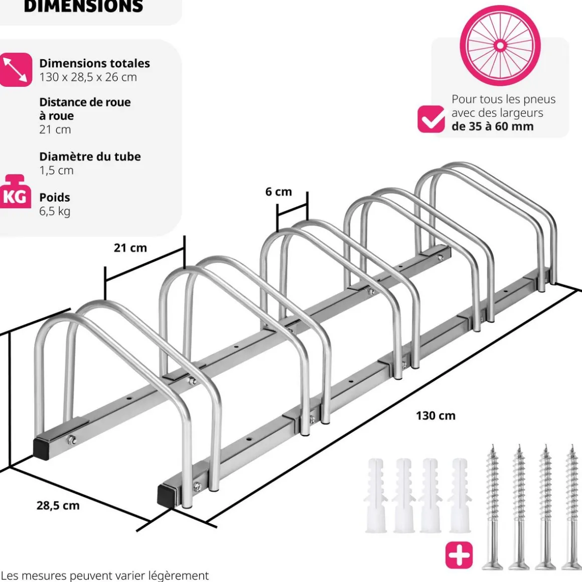 Porte Vélo, Support Vélo, Range Vélo au Sol, Mural en Acier