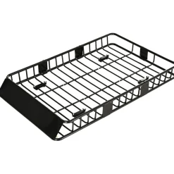 Porte-bagage pour voiture - galerie de toit voiture - L. réglable 109-162 cm - charge max 100 Kg - métal noir
