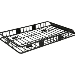 Porte-bagage pour voiture - galerie de toit voiture - L. réglable 109-162 cm - charge max 100 Kg - métal noir