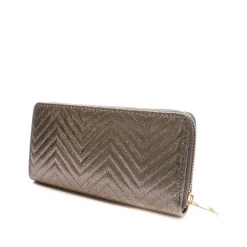 Portefeuille Métallique Stella Green Compagnon Matelasse Chevron