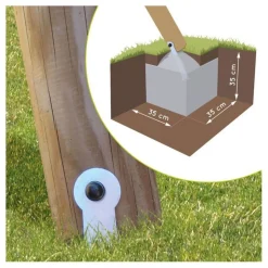 Portique balançoire avec toboggan - Bois - H1.95m - MURIER