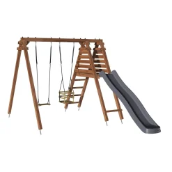 Portique balançoire avec toboggan- Bois - H2,24m PRUNE