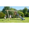 Portique balançoire avec toboggan - Bois - H2,24 m - FLEUR