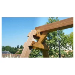 Portique balançoire avec toboggan - Bois - H2,24 m - FLEUR