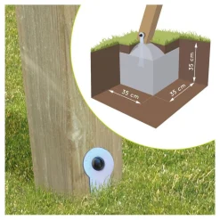 Portique balançoire avec toboggan - Bois - H2,24 m - FLEUR