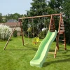 Portique balançoire avec toboggan - Bois - H2,20m -TULIPE