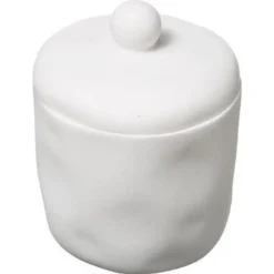 Pot à Coton Design Indonésie 12cm Blanc