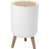 Poubelle 7l blanc/bois - bat-979699-002