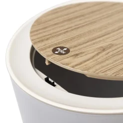 Poubelle 7l blanc/bois - bat-979699-002