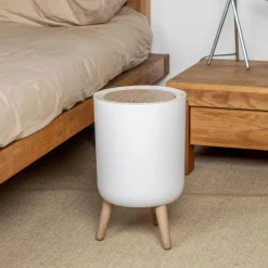 Poubelle 7l blanc/bois - bat-979699-002