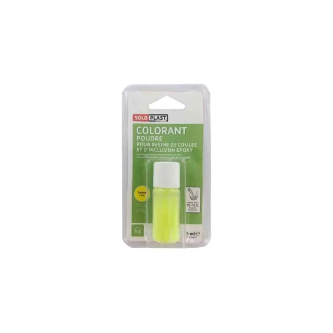 Poudre colorante pour résine SOLOPLAST 15ml jaune fluo