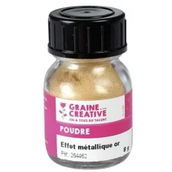 Poudre effet métallique or pour pâte polymère - 8 g