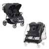 Poussette double Uptown Duo Noir + Habillage pluie pour poussette Pushchair Raincover Duo