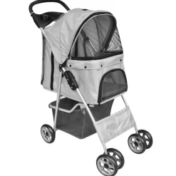 Poussette pliable pour chiens/chats Gris