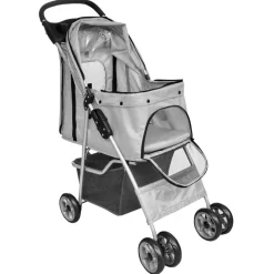 Poussette pliable pour chiens/chats Gris
