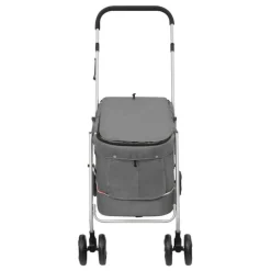 Poussette pour chien pliante Gris 100x49x96 cm Tissu de lin