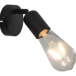 Projecteur 2 pcs avec ampoules a filament 2W Noir E27